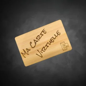 Carte de visite en bambou gravée au laser avec QR code et NFC