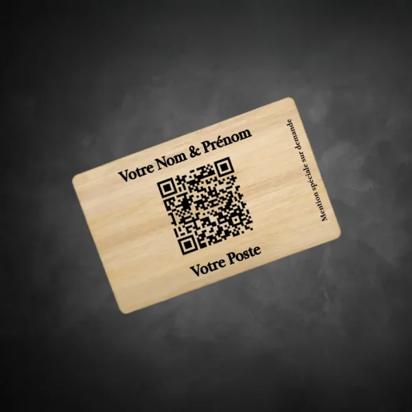 Carte de visite en bambou gravée au laser avec QR code et NFC – Image 4