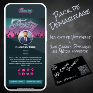 Pack de démarrage carte de visite digitale avec carte métal NFC et QR code, carte virtuelle professionnelle personnalisable à vie