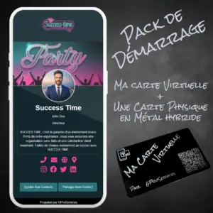 Pack de démarrage carte de visite digitale avec carte métal NFC et QR code, carte virtuelle professionnelle personnalisable à vie